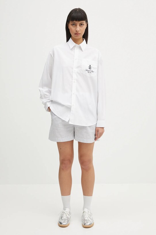 Sporty & Rich koszula bawełniana Vendome Oversized SI006606205WH01 biały