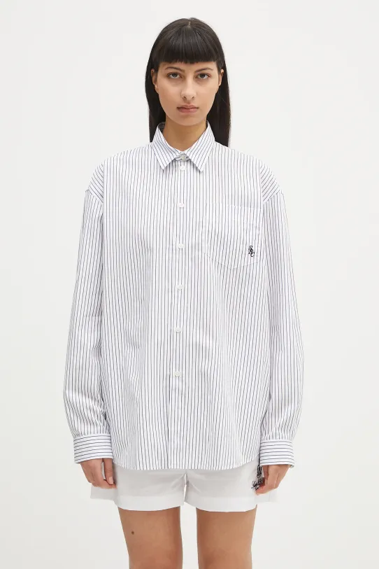 Sporty & Rich camicia in cotone Src Oversized rilassato blu SI006606302ST02