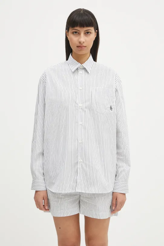 Sporty & Rich camicia in cotone Src Oversized rilassato bianco SI006606302ST71