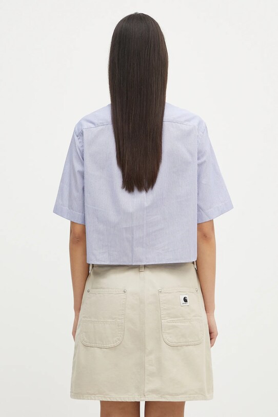 Clothing Sporty & Rich cotton shirt Src Cropped SI018606302ST02 blue