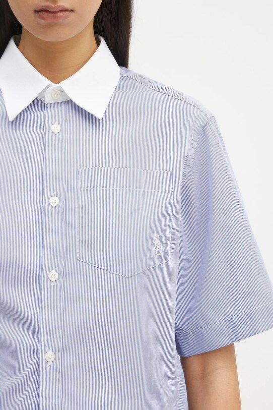 Sporty & Rich cotton shirt Src Cropped blue SI018606302ST02