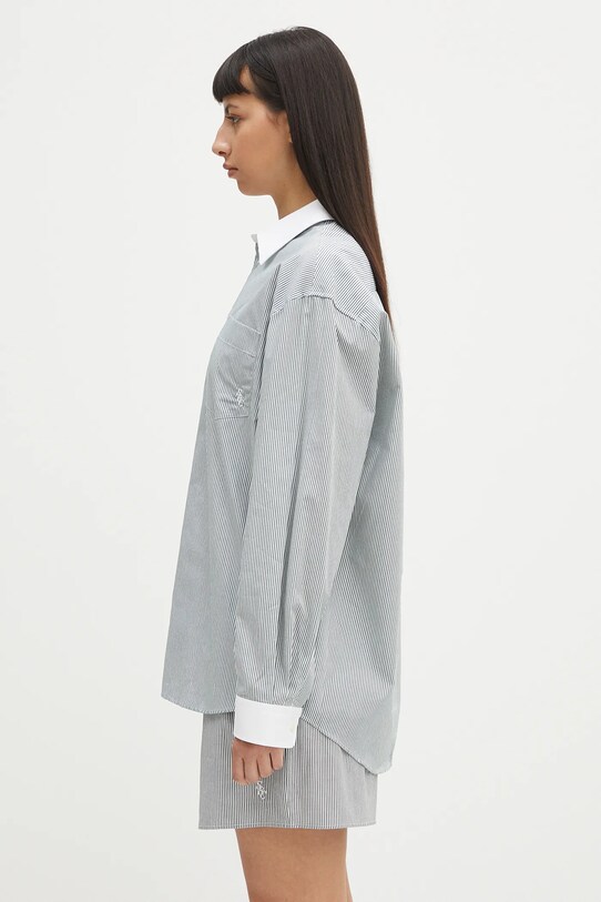 Sporty & Rich koszula bawełniana Src Oversized SI019606302ST71 zielony SS25