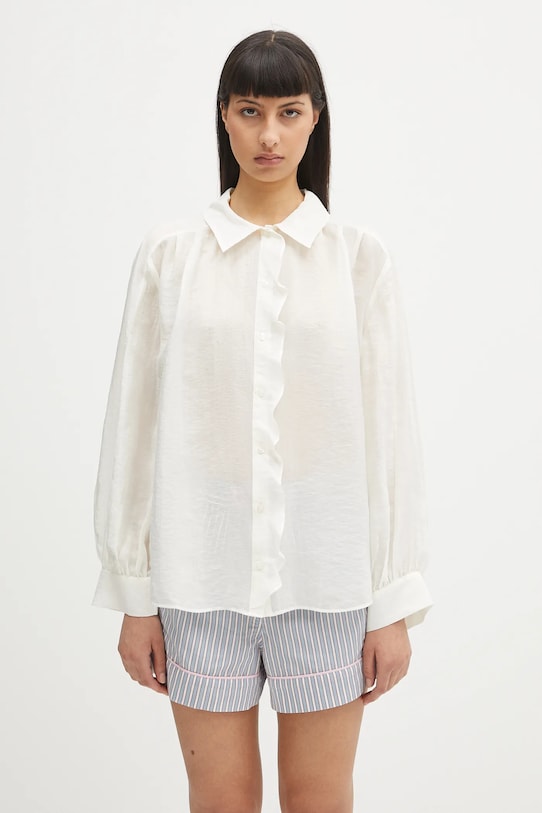 Samsoe Samsoe shirt Sathistle plain beige F25100022