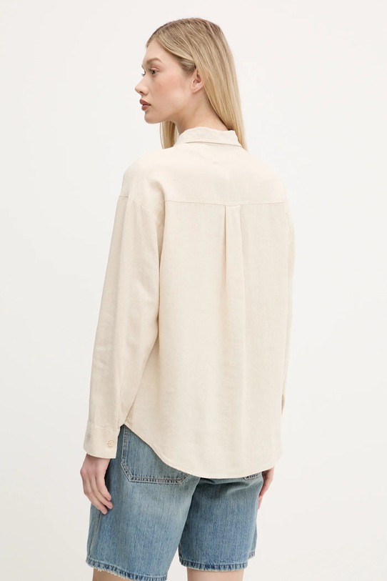 Odzież Hollister Co. koszula lniana KI340.5055.400 beżowy