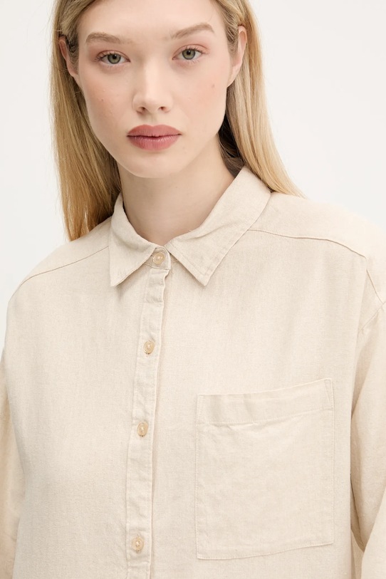 Hollister Co. koszula lniana beżowy KI340.5055.400