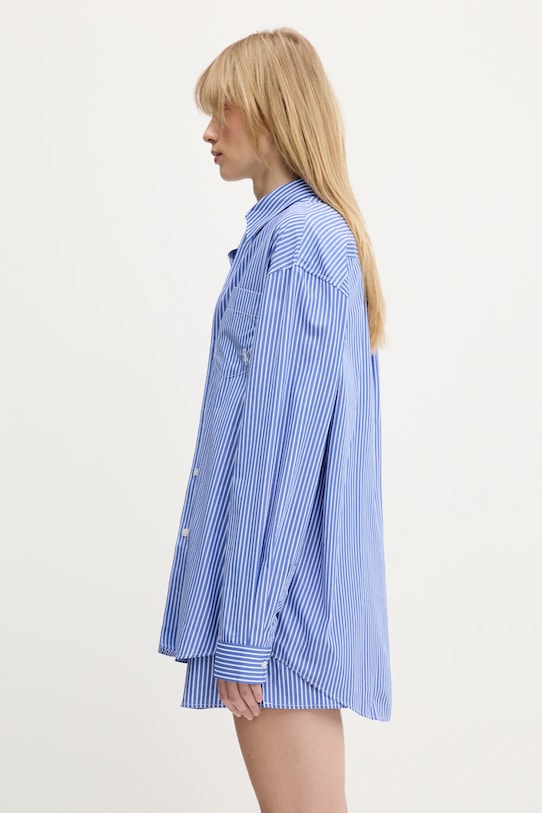 Бавовняна сорочка Sporty & Rich Src Oversized SI006612302ST02 блакитний SS25