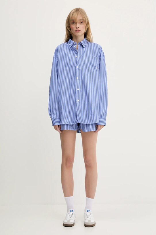 Sporty & Rich koszula bawełniana Src Oversized niebieski SI006612302ST02