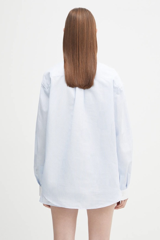 Îmbrăcăminte Sporty & Rich cămașă din bumbac H&W Crest Oversized Oxford SI025620243ST03 albastru