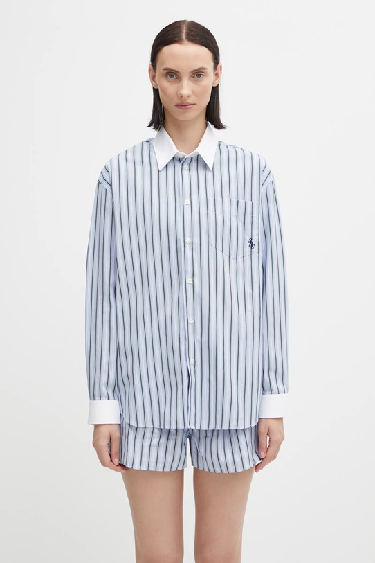 Sporty & Rich koszula bawełniana Src Oversized regular niebieski SI019621302MU02