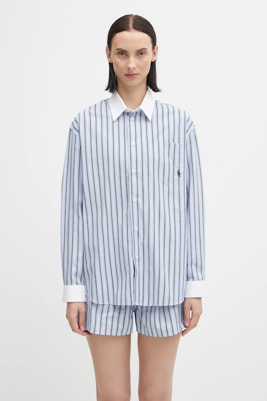 Sporty & Rich koszula bawełniana Src Oversized regular niebieski SI019621302MU02