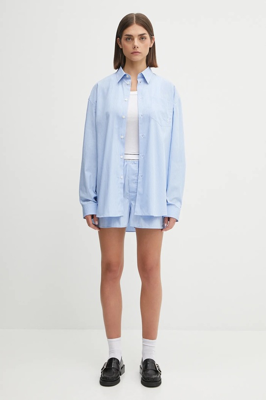 Sporty & Rich koszula bawełniana Src Oversized SI006602302ST08 niebieski