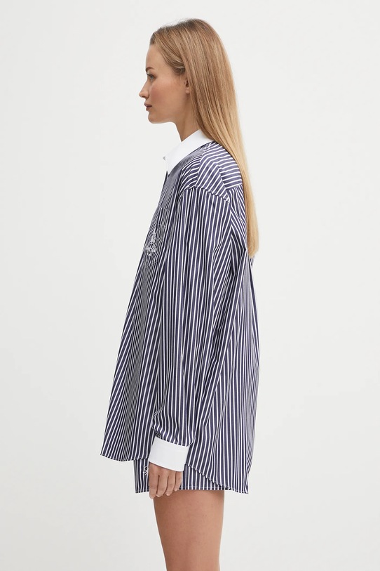 Sporty & Rich cămașă din bumbac Vendome Oversized SI019602231ST02 bleumarin SS25