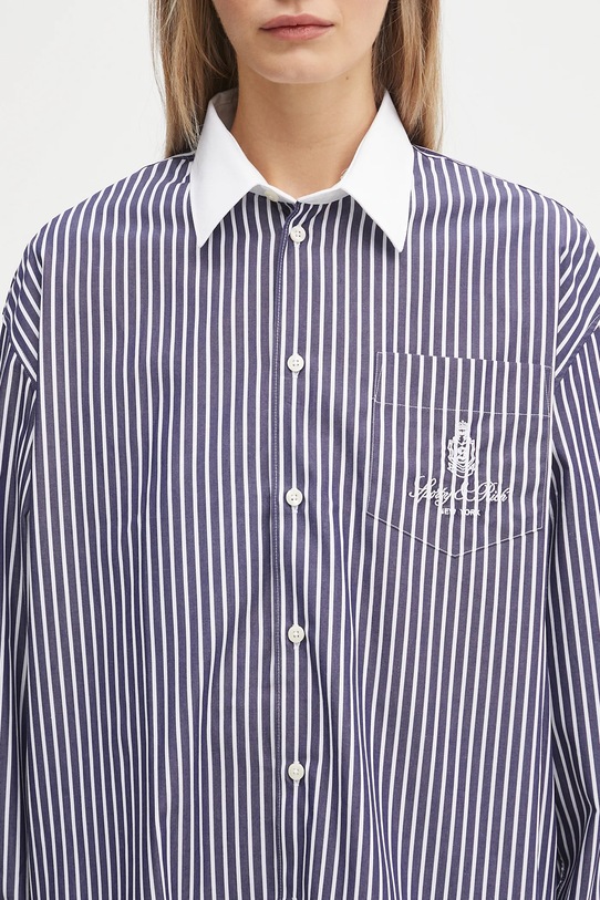 Sporty & Rich cămașă din bumbac Vendome Oversized bleumarin SI019602231ST02