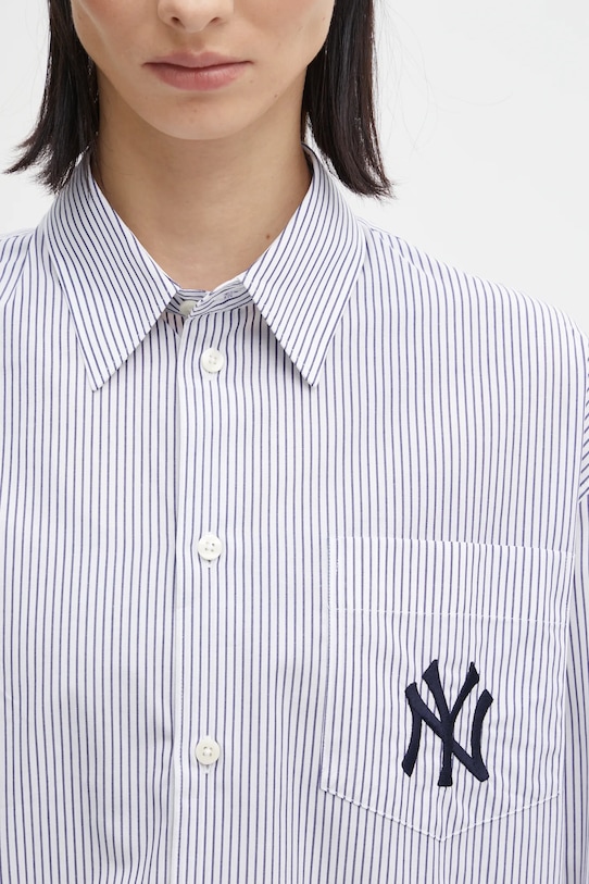 Sporty & Rich koszula bawełniana Yankees Serif Oversized granatowy SI006623631ST09