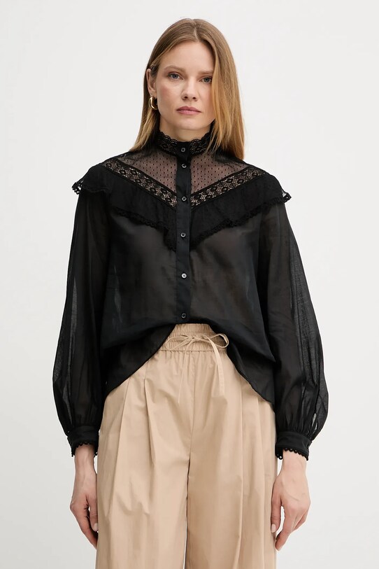 Бавовняна сорочка Weekend Max Mara довгий чорний 2515111013600