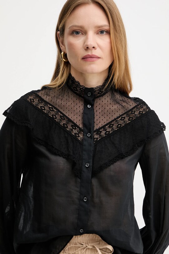 Бавовняна сорочка Weekend Max Mara чорний 2515111013600