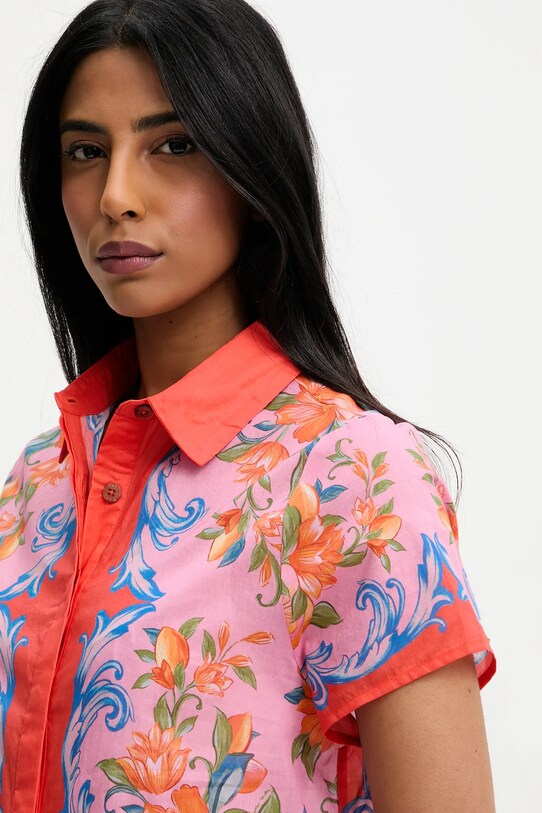 Farm Rio cămașă de plajă din bumbac portocaliu 334099