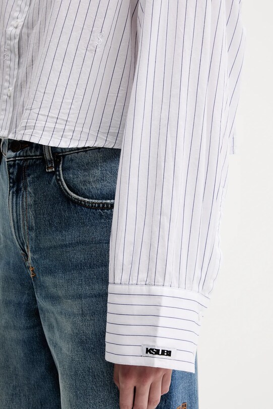 KSUBI koszula bawełniana cropped astra WSP25SH004 niebieski