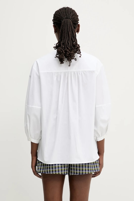 Одежда Хлопковая рубашка Maison Kitsuné Crafted Embroidery OW00428WC5010 белый