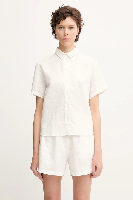 Ľanová košeľa Samsoe Samsoe MINA regular biela F23900009