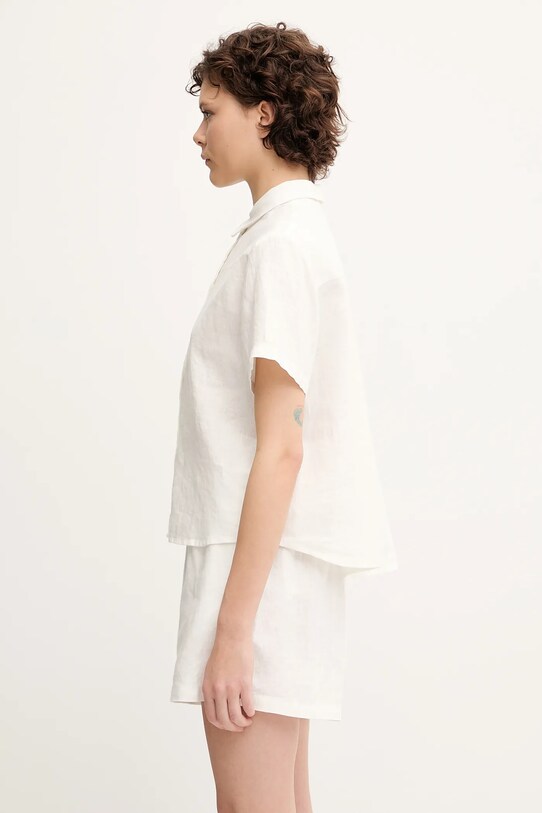 Samsoe Samsoe linen shirt MINA F23900009 white SS25