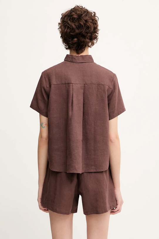 Abbigliamento Samsoe Samsoe camicia di lino MINA F23900009 marrone