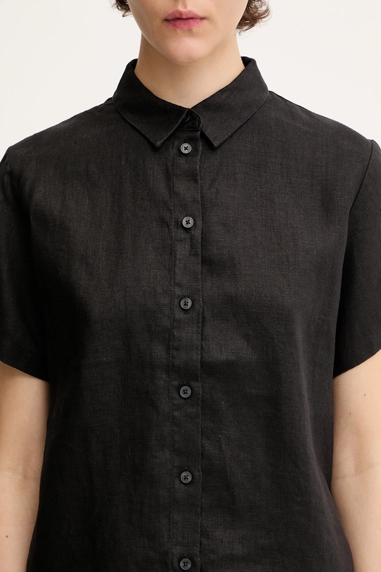 Samsoe Samsoe camicia di lino MINA nero F23900009