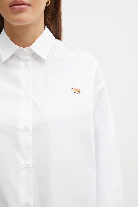 Памучна риза Maison Kitsuné Baby Fox Casual бял OW00401WC0026