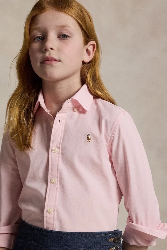 Дитяча бавовняна сорочка Polo Ralph Lauren 313929954002 рожевий