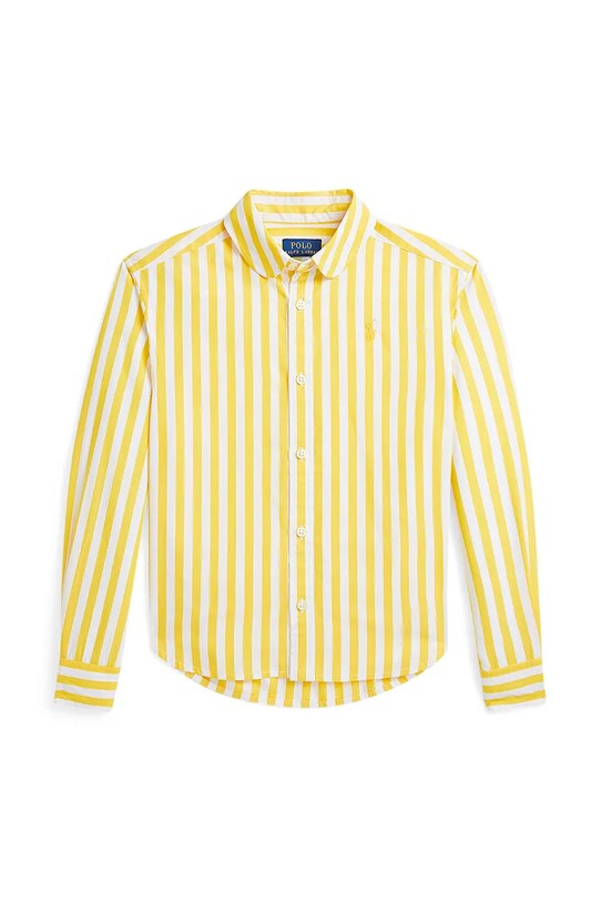 Детская хлопковая рубашка Polo Ralph Lauren узор жёлтый 313957451001