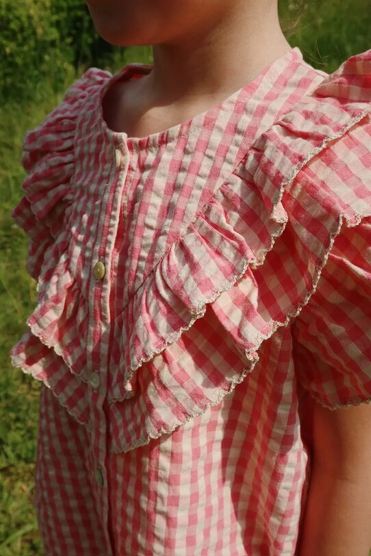 Konges Sløjd koszula bawełniana dziecięca KIM FRILL SS SHIRT GOTS KS102306