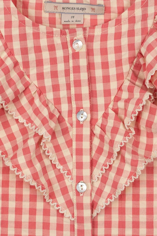 Konges Sløjd camasa de bumbac pentru copii KIM FRILL SS SHIRT GOTS roz KS102306