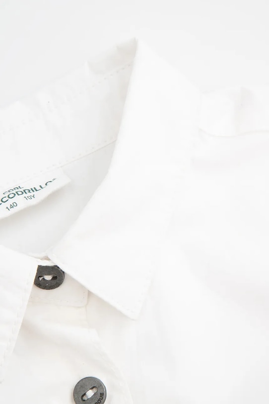 Dziewczynka Coccodrillo koszula bawełniana dziecięca WC5140101NGJ biały