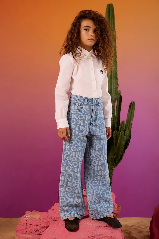 Дитяча бавовняна сорочка Pinko casual білий KFCA003.0.CA015