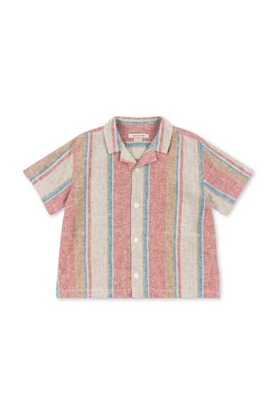 Παιδικό λινό πουκάμισο Konges Sløjd VENICE SS SHIRT KS102448 ροζ SS25