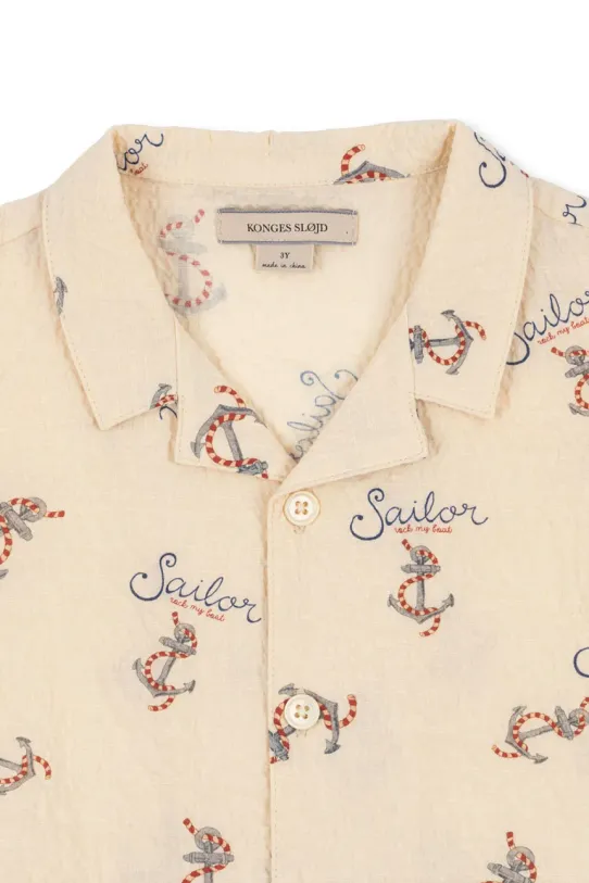 Konges Sløjd koszula ELLIOT SS SHIRT GOTS beżowy KS103069