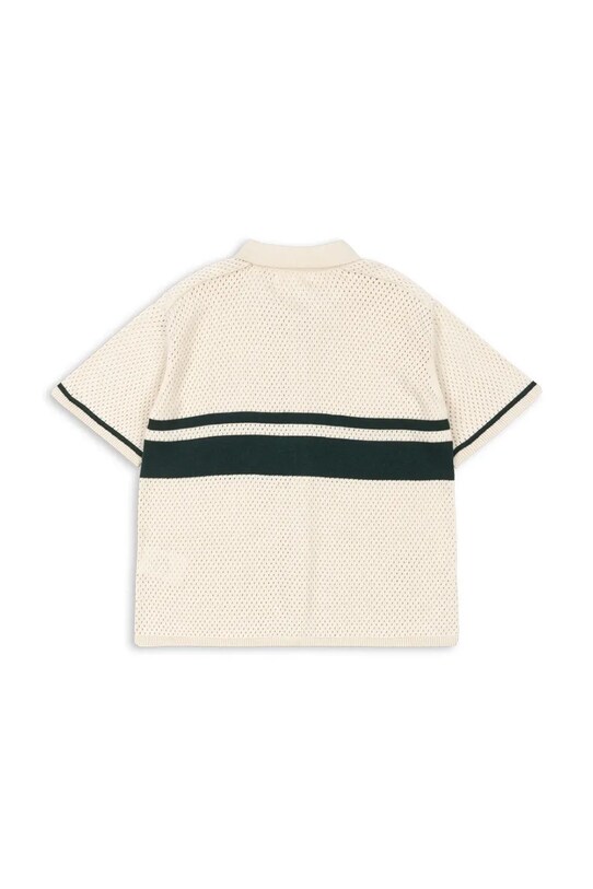 Chłopiec Konges Sløjd koszula bawełniana dziecięca HAI KNIT SHIRT GOTS KS103313 beżowy