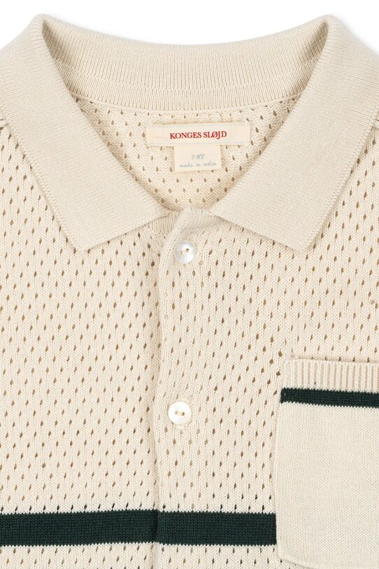 Konges Sløjd koszula bawełniana dziecięca HAI KNIT SHIRT GOTS beżowy KS103313