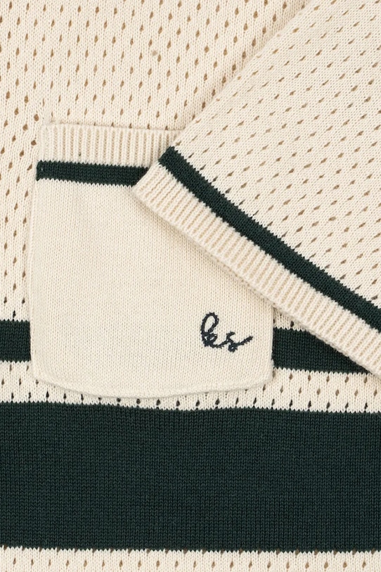 Konges Sløjd cămașă de bumbac pentru copii HAI KNIT SHIRT GOTS KS103313 bej