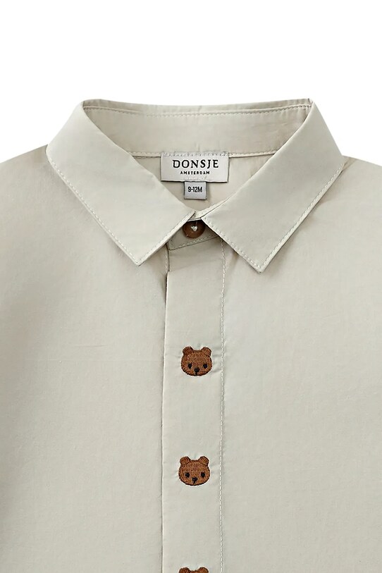 Μωρό βαμβακερό πουκάμισο Donsje Lauden Shirt Bear λευκό 4096501.68.92