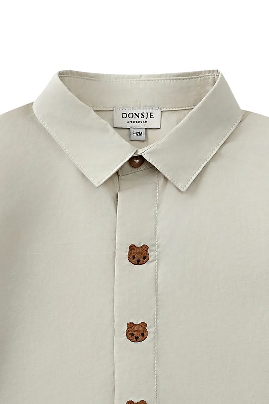 Παιδικό βαμβακερό πουκάμισο Donsje Lauden Shirt Bear λευκό 4096501.98.128