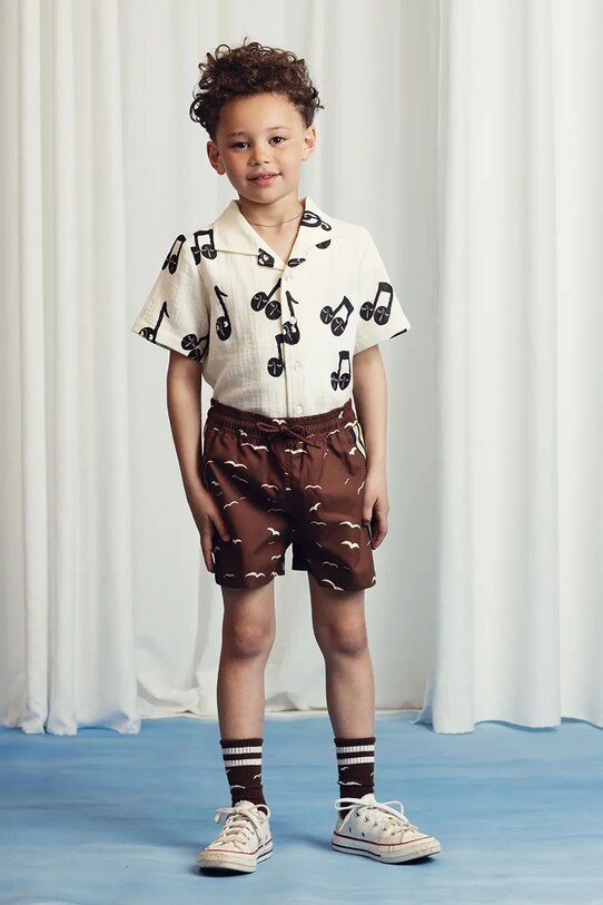 Дитяча бавовняна сорочка Mini Rodini Note візерунок білий 2522017910