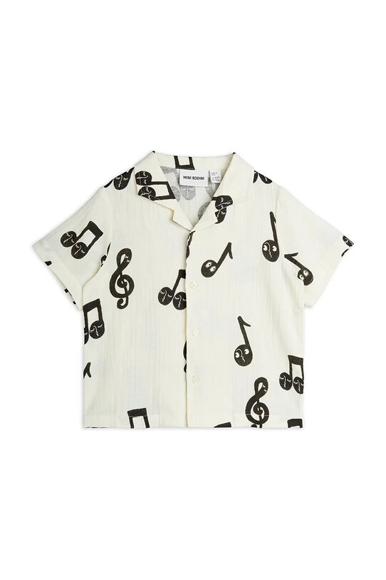 Дитяча бавовняна сорочка Mini Rodini Note 2522017910 білий SS25