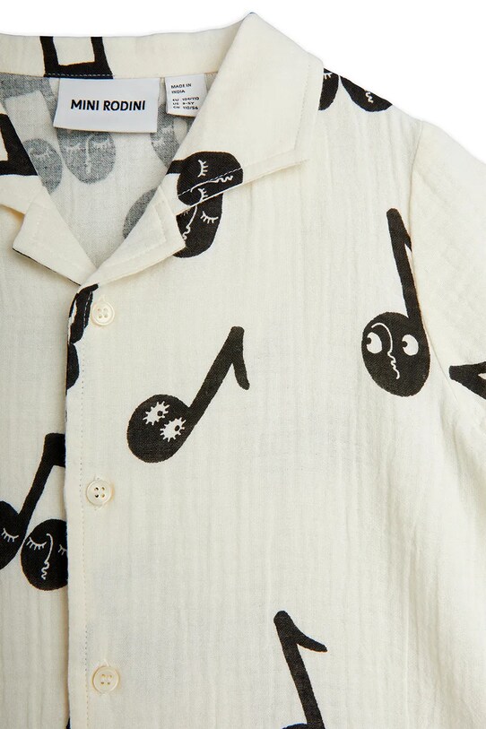Дитяча бавовняна сорочка Mini Rodini Note білий 2522017910