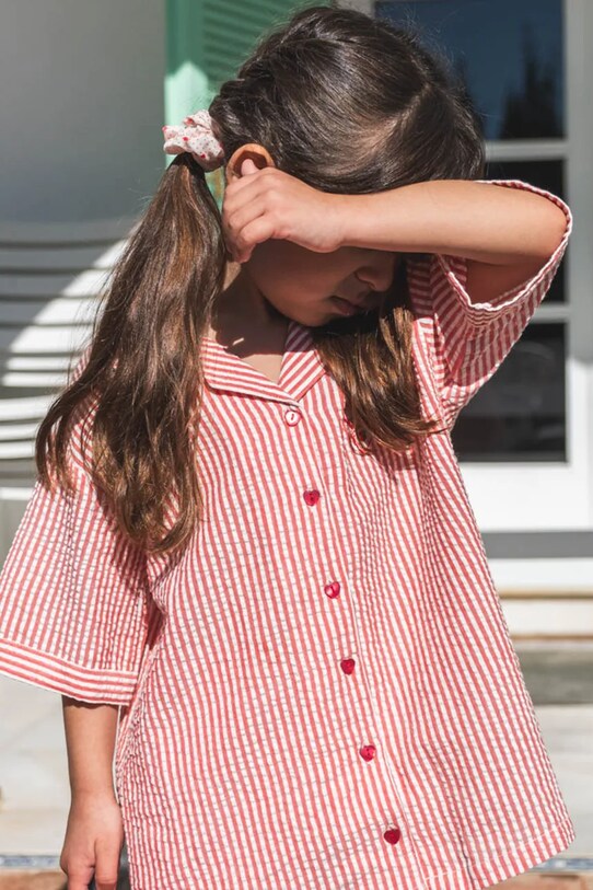 Αγορίστικα Παιδικό βαμβακερό πουκάμισο That's mine Ino 152161 κόκκινο