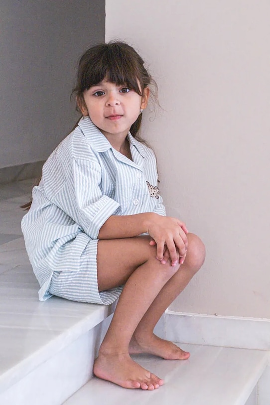 That's mine camicia per bambini in cotone Ino a strisce blu 152161