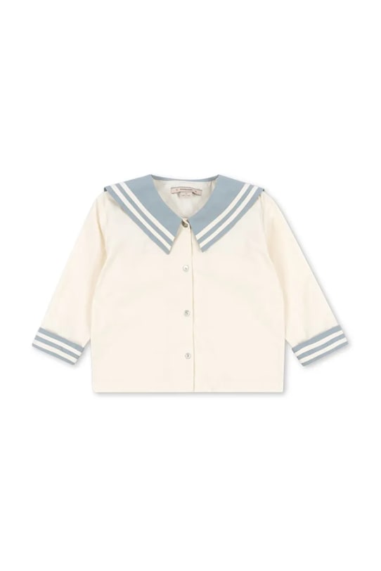 Konges Sløjd camasa de bumbac pentru copii CELEBRATION SAILOR SHIRT GOTS lung bej KS103565