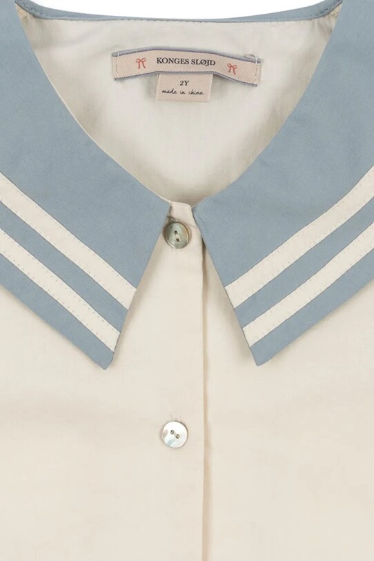 Konges Sløjd camasa de bumbac pentru copii CELEBRATION SAILOR SHIRT GOTS bej KS103565