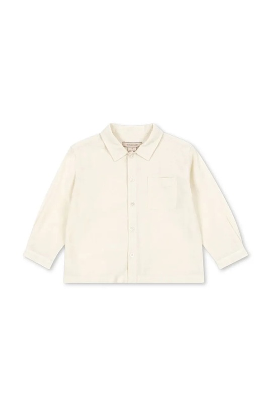Konges Sløjd cămașă de in pentru copii CELEBRATION FRANZEN SHIRT lung bej KS103570