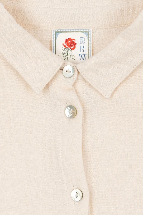 Konges Sløjd cămașă de bumbac pentru copii RHW X KS BELLA SHIRT GOTS KS103591 bej